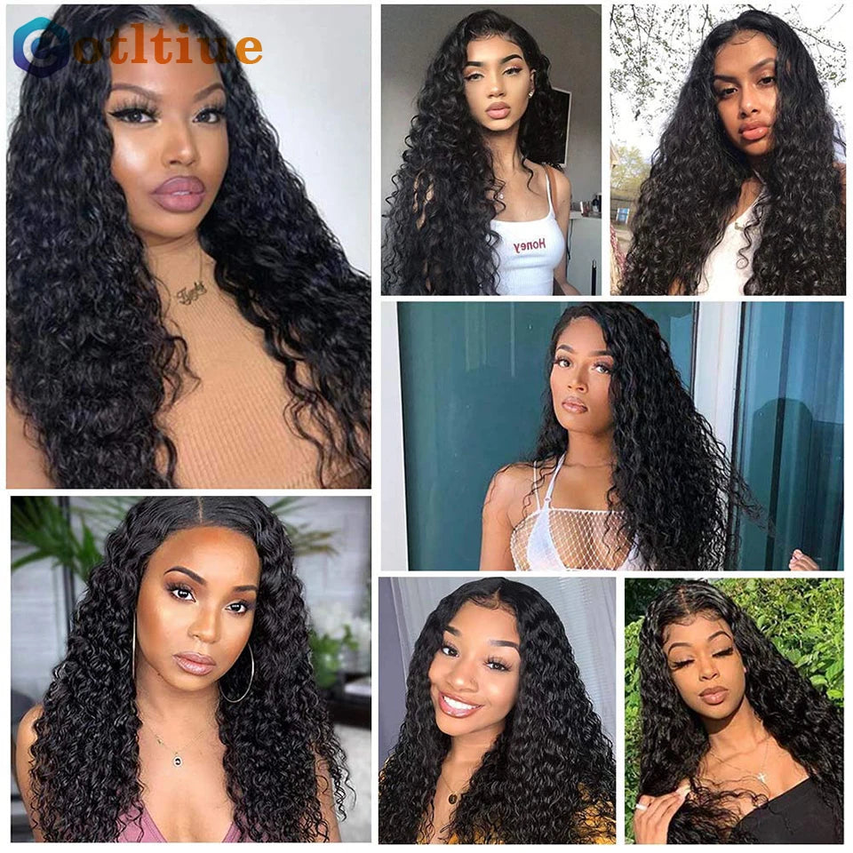 Indian Real Human Hair Water Wave Clip-in Extensions Deep Curly Brazilian Virgin Remy 8Pcs 120g Loose Deep Wave for Women Thick