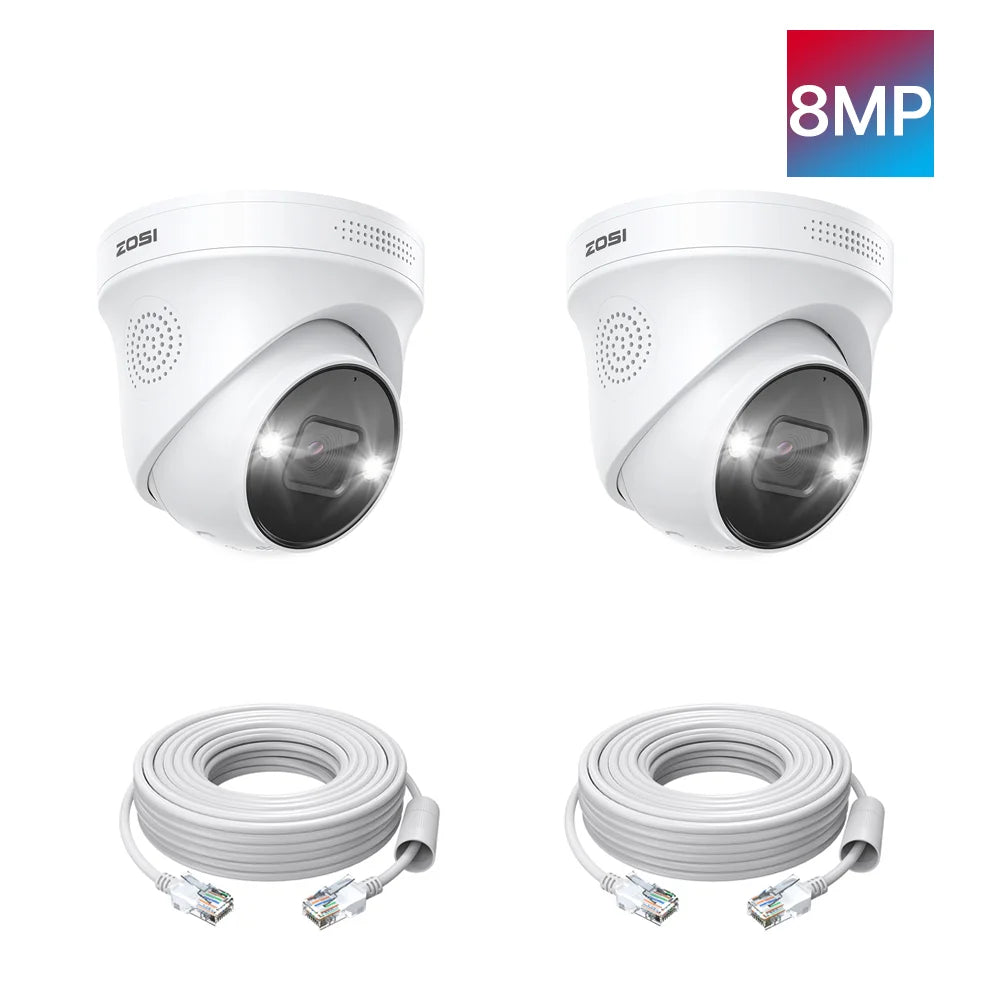 ZOSI 4K 8MP 5MP Add-on Camera for PoE Security Camera System, Work with ZOSI 8 Channel 16 Channel PoE CCTV NVR