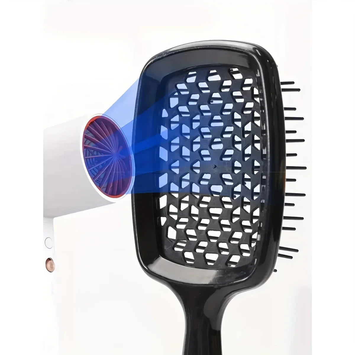 Hair Styling Kit for All Hair Types - 7Pcs Set with Detangler Brush Bristle & Double-Sided Edge Brushes Scalp Massager Salon