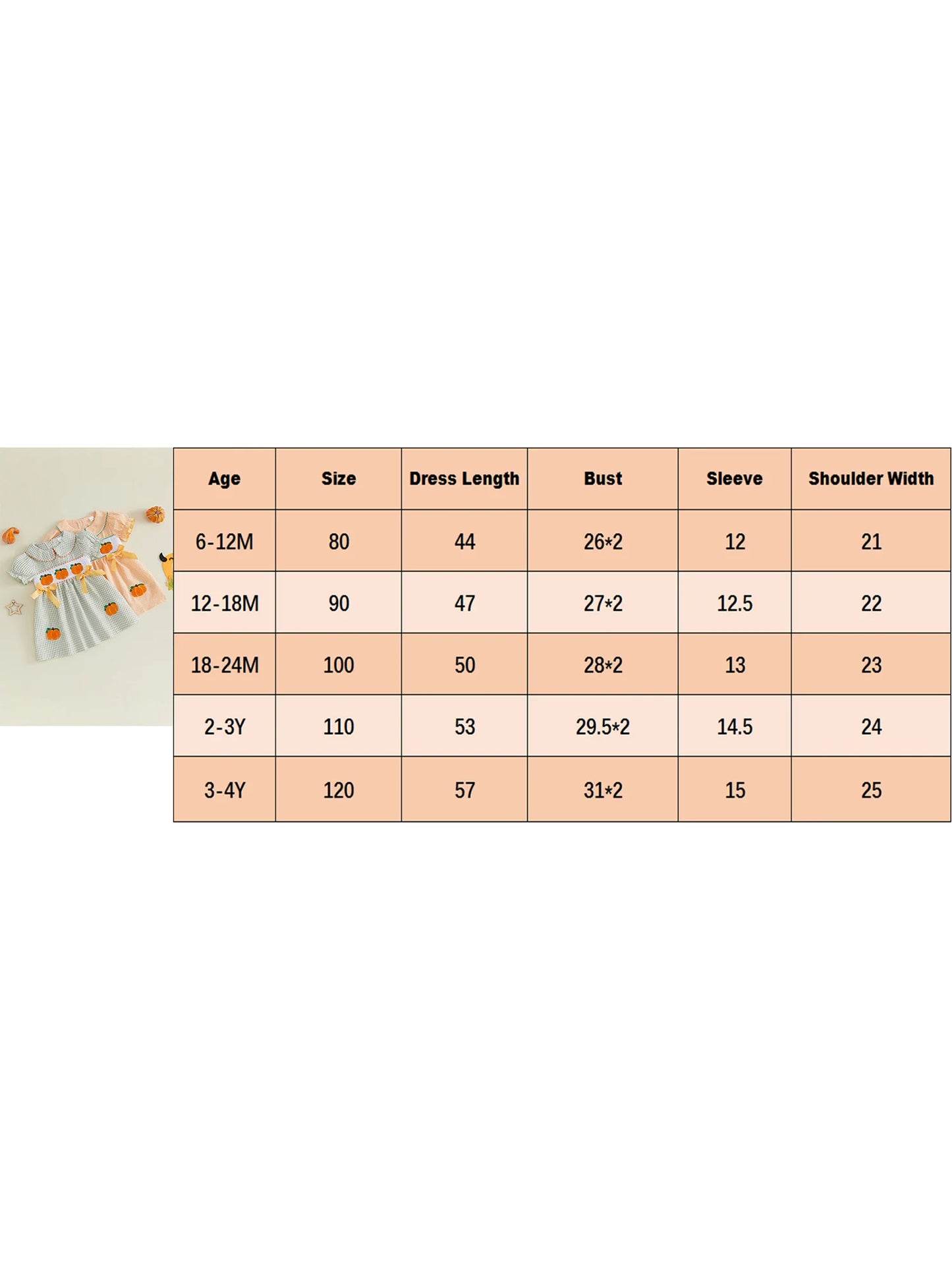 Baby Girls Halloween Costume Pumpkin Embroidered Doll Collar Short Sleeve Dress Toddler Plaid Dress with Bow