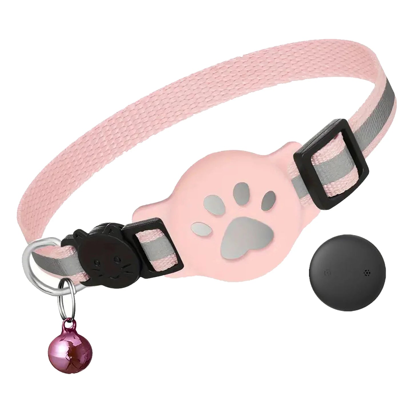 Electronic Pet Locator for iOS & Android Waterproof Pet Tracker with Bell Kitten Collar for Pets Cat Anti-Lost Device