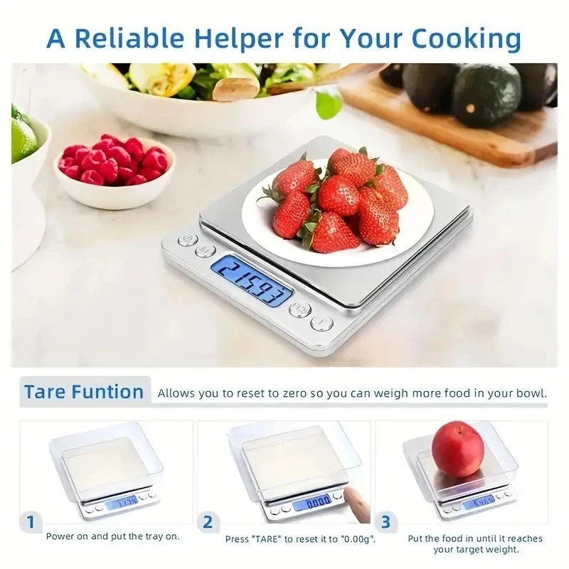 Portable Mini Pocket Digital Scale 3000g 0.1g High Precision LCD Display Household Food Jewelry Kitchen Weighing Tool