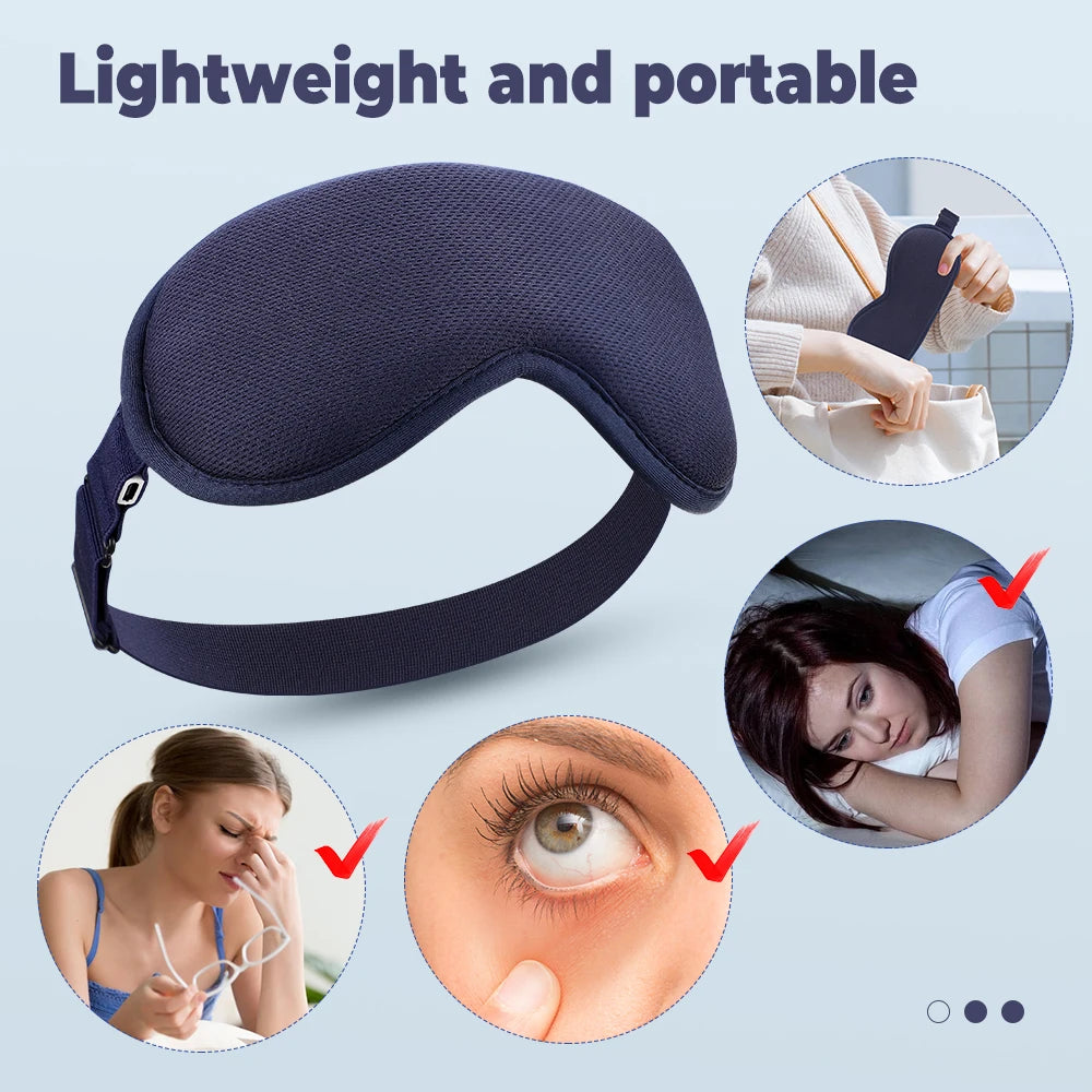 3 Levels Hot Compress Eye Mask Electric Heated Eye Massager for Relieve Eye Strain Dark Circles Sleeping Mask Eyeshades