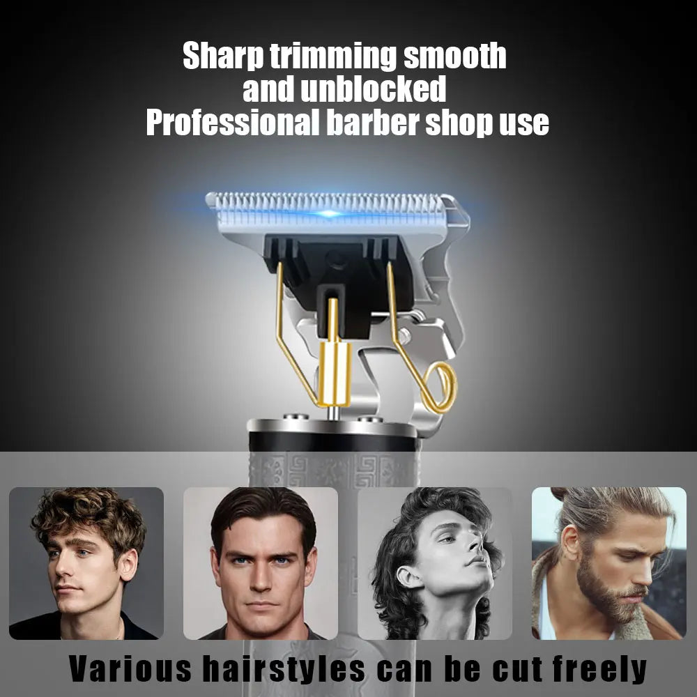 HIENA PRO 3-Piece Grooming Kit Professional Trimmer Rechargeable via USB for Men—Father's Day Gift Cordless Hair Clipper Set