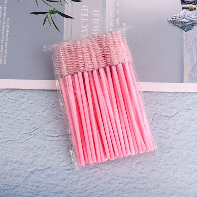50Pcs Eyelash Brushes Makeup Brushes Disposable Mascara Wands Applicator Spoolers Eye Lashes Cosmetic Brush Lash Extension Tool