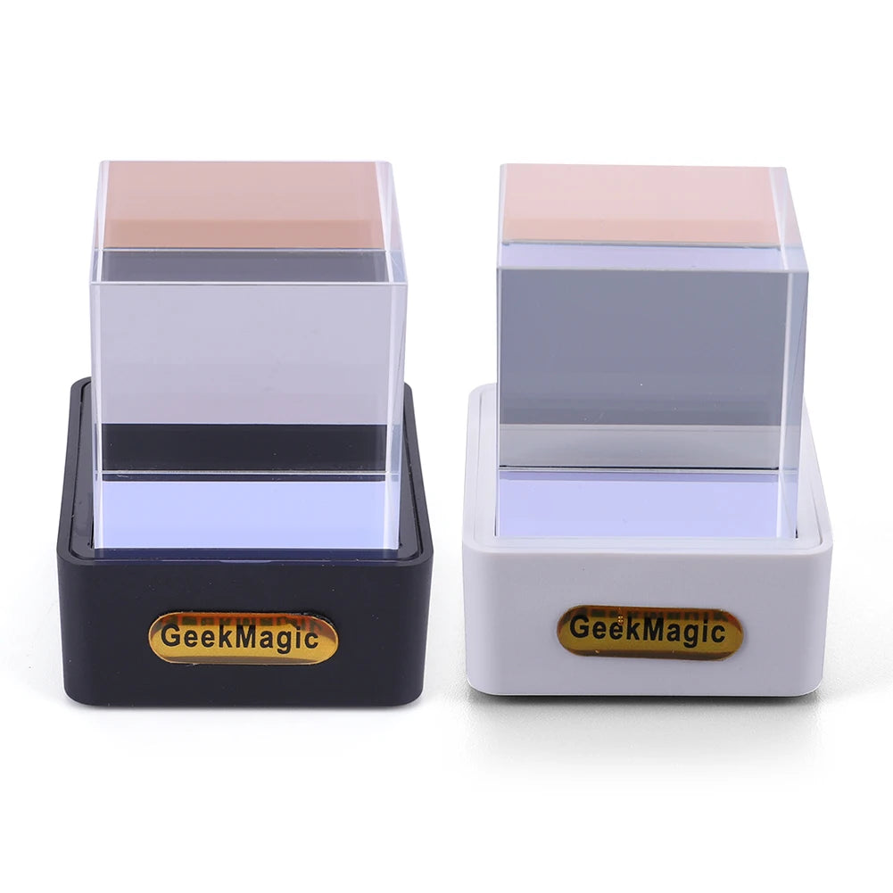 GeekMagic Crystal Cube Photo Display Holographic Desktop Smart Weather Station & Digital Clock with GIF Animations Desktop Decor