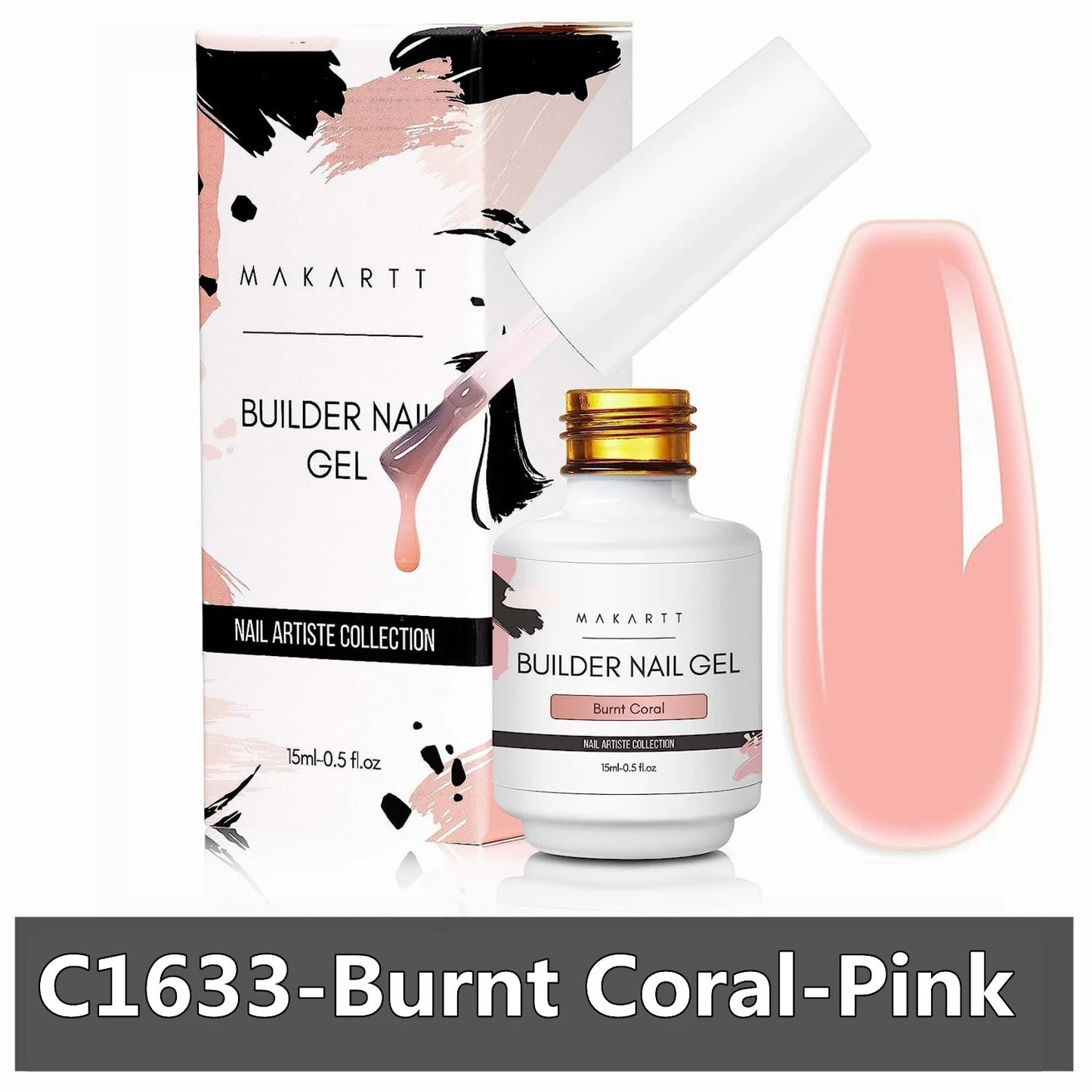 Makartt 5-in-1 Builder Gels Nail Gel Extension Nail Strengthen & Nail Repair Base Coat Nail Polish Soak Off UV/LED Lamp Needed