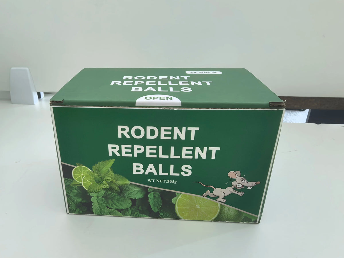 24 PCS - Natural Rodent Repellent Balls. Effectively Repel Squirrels, Mice, Rats, Spiders, Cockroaches and Other Pests. Ideal for Kitchens, Warehouses, Vehicles, Indoor and Outdoor Use. Safe for Families and Pets.