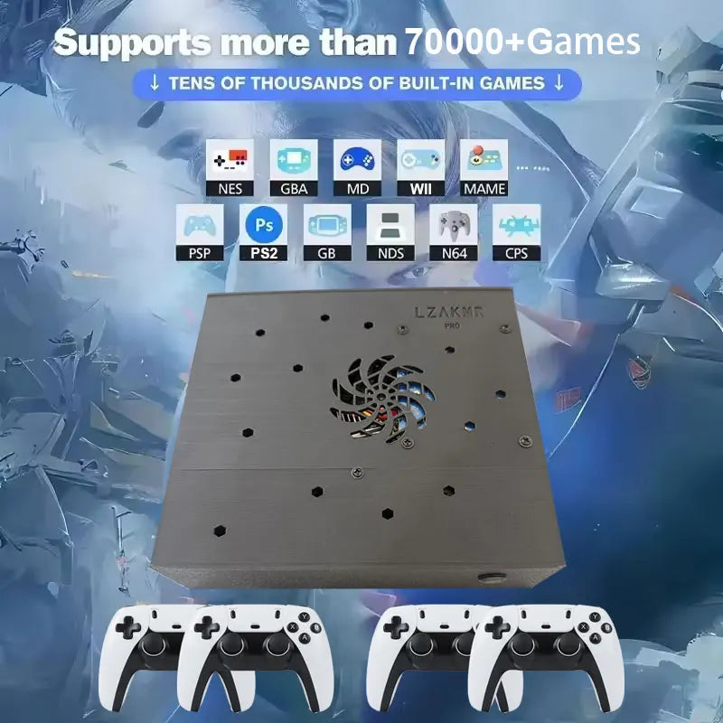 Plug&Play on TV Retro Gaming Device Loaded 70000+ Games for Wii PS2 DC PSP NGC N64 500G X8 Console Win11 Children's Gift
