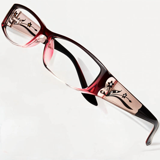 EYEBOGO Kaylee Burgundy Women Reading Glasses Rectangle Classic Frame Readers Eyeglasses with Diopter +1.00 to +6.00