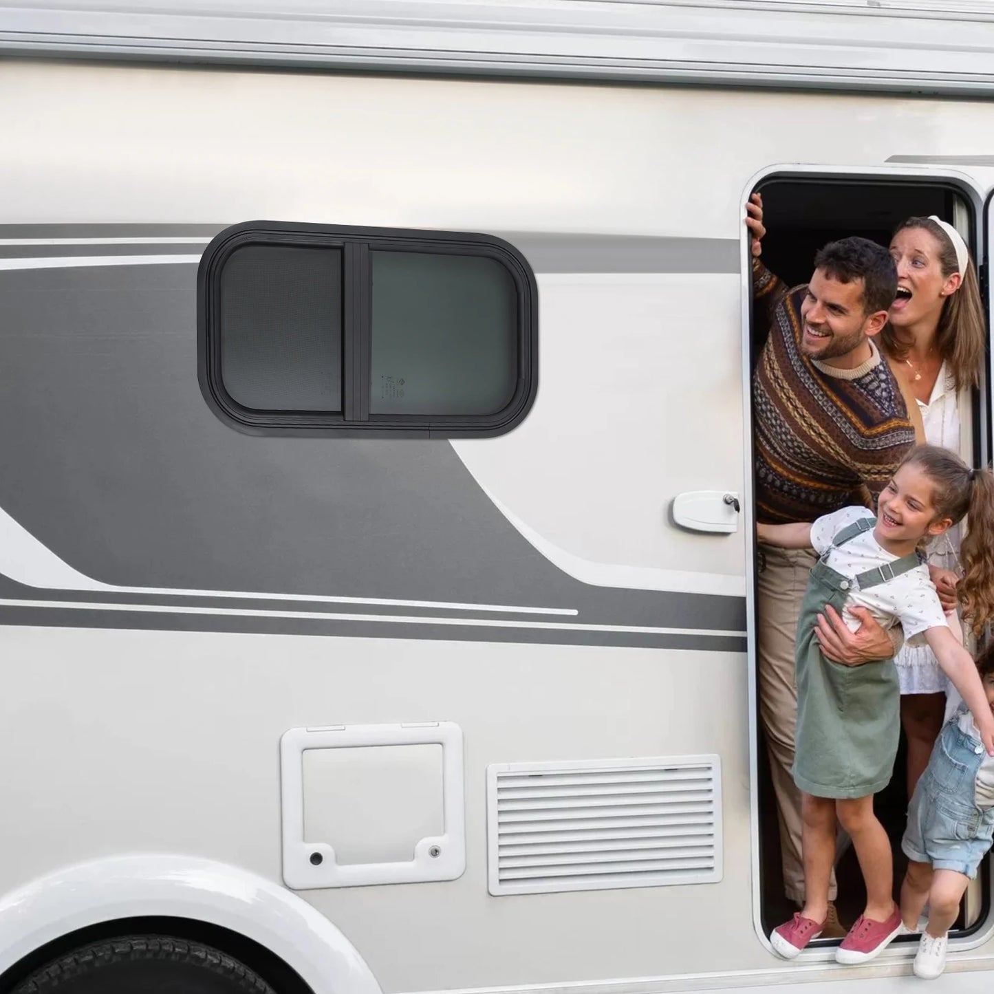 RV Window 13.4" W x 23.3" H, Tiny House Vertical Slider Window? for Cargo Trailer, Vintage Technologies RV Windows, Big Sale