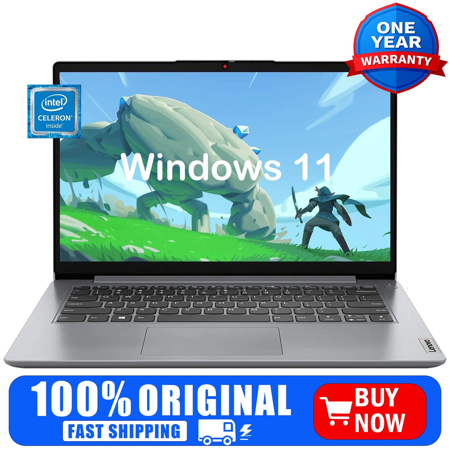 Lenovo 14" Business Laptop,Intel Celeron N4020,4GB RAM,320GB Storage(64GB eMMC+256GB SD Card),Windows 11 Home
