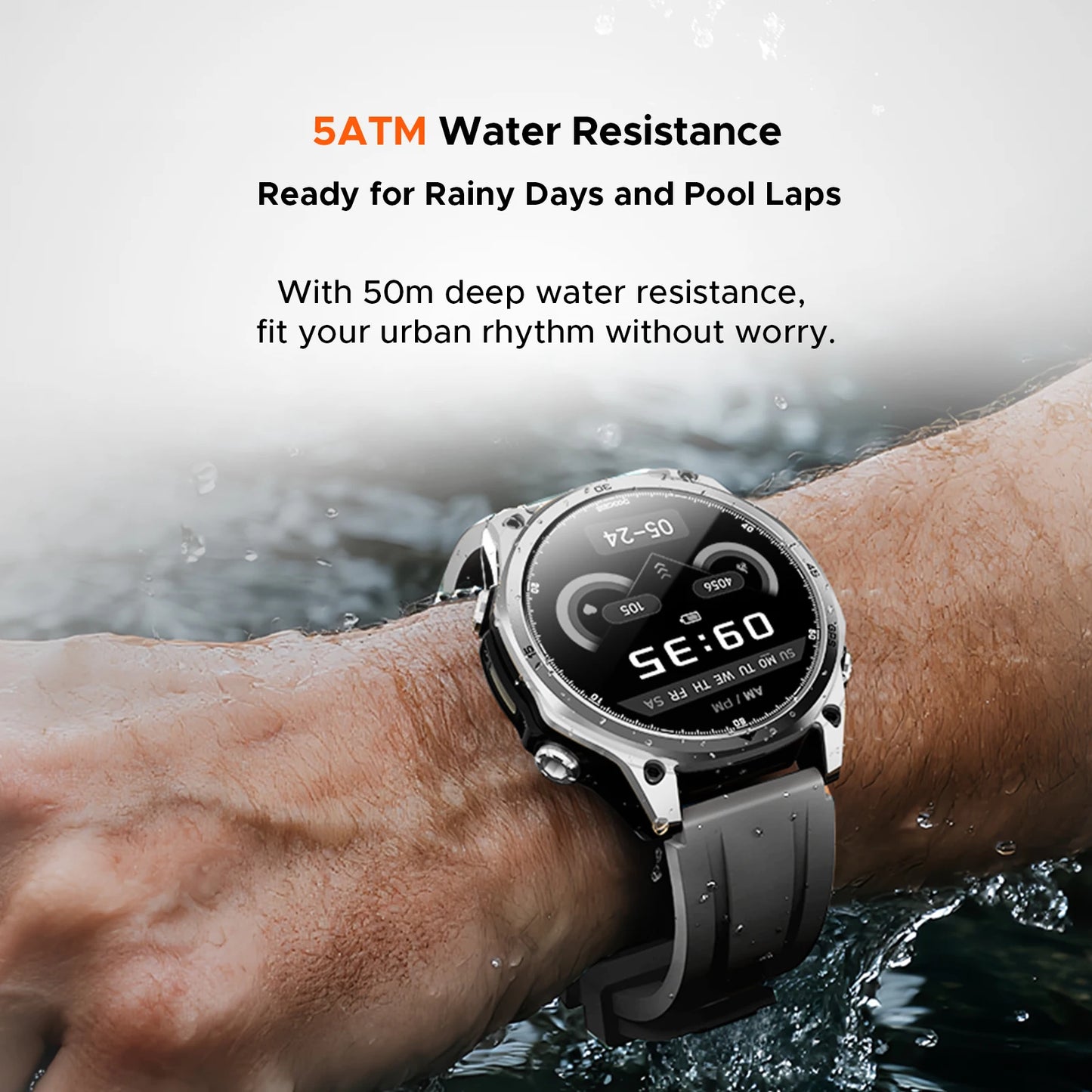 DOOGEE ANYWISE W1 Smart Watch 5ATM Water Resistance 178 Sports Modes 24h-Health Monitoring Dual-frequency GPS Reminder function