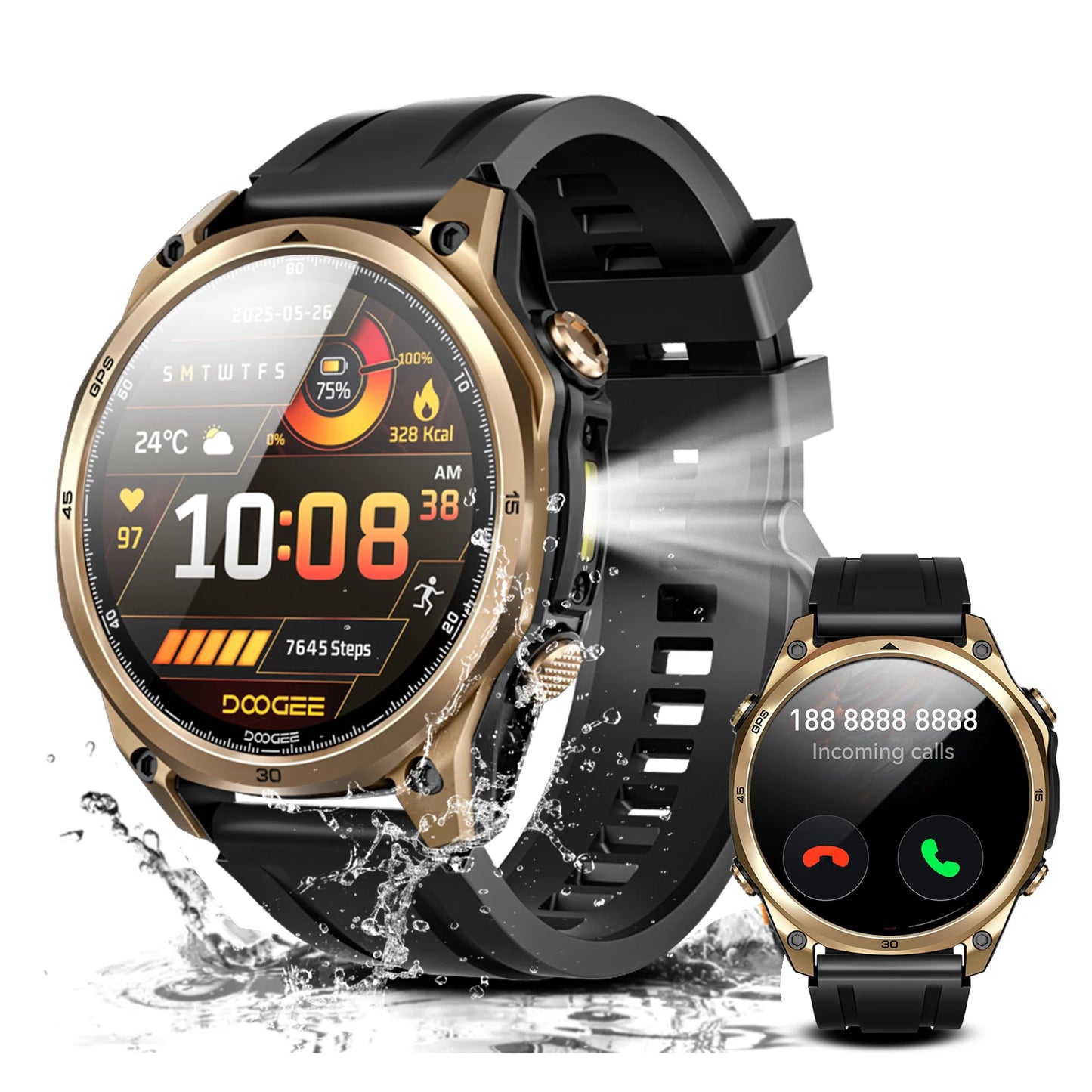 DOOGEE ANYWISE W1 Smart Watch 5ATM Water Resistance 178 Sports Modes 24h-Health Monitoring Dual-frequency GPS Reminder function