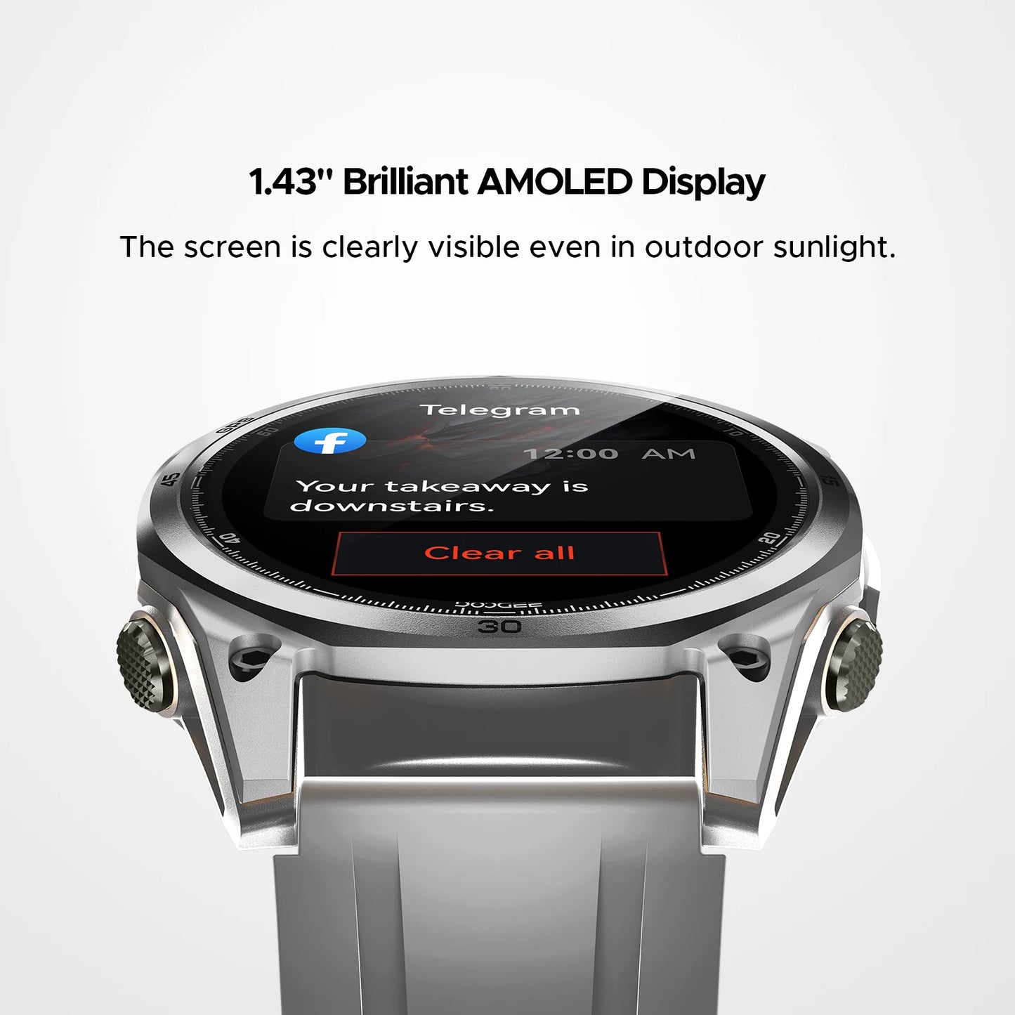 DOOGEE ANYWISE W1 Smart Watch 5ATM Water Resistance 178 Sports Modes 24h-Health Monitoring Dual-frequency GPS Reminder function