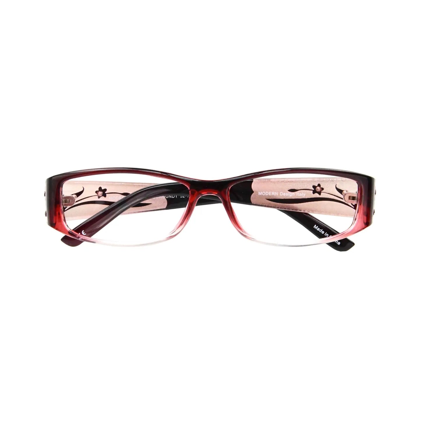 EYEBOGO Kaylee Burgundy Women Reading Glasses Rectangle Classic Frame Readers Eyeglasses with Diopter +1.00 to +6.00