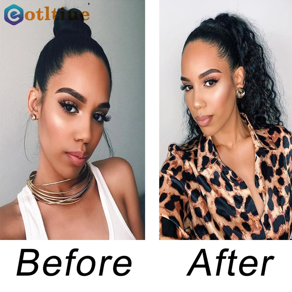 Indian Real Human Hair Water Wave Clip-in Extensions Deep Curly Brazilian Virgin Remy 8Pcs 120g Loose Deep Wave for Women Thick