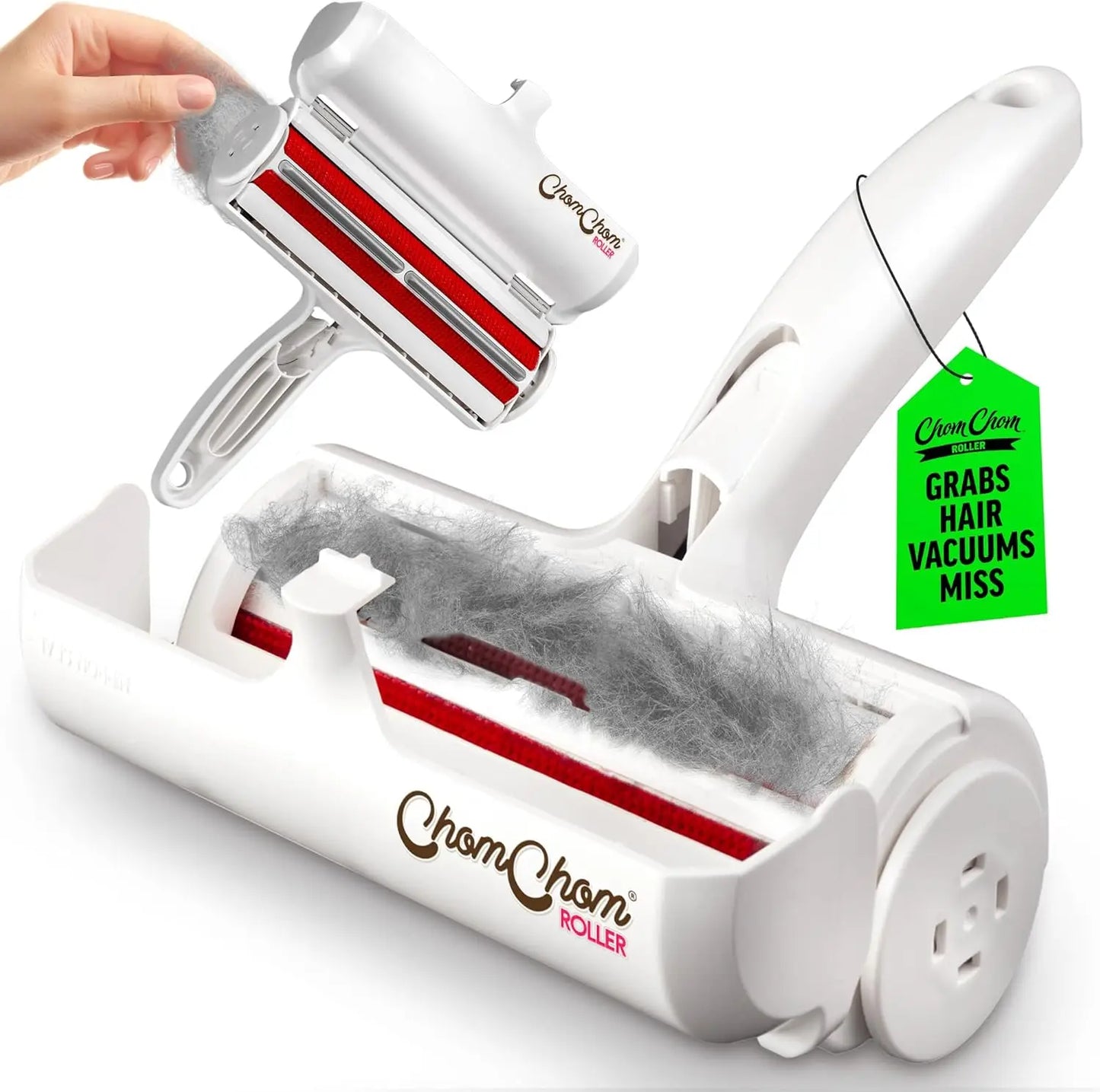 Reusable Pet Hair Remover Roller – Eco-Friendly Lint Roller for Furniture, Carpet, Car, and Bedding, Portable, White