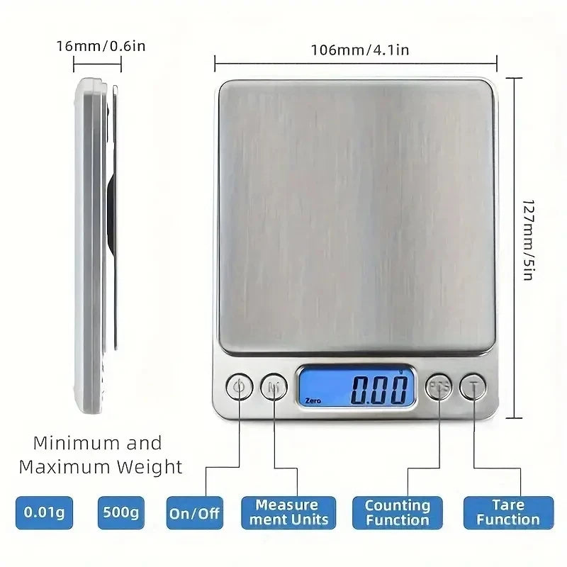 Portable Mini Pocket Digital Scale 3000g 0.1g High Precision LCD Display Household Food Jewelry Kitchen Weighing Tool