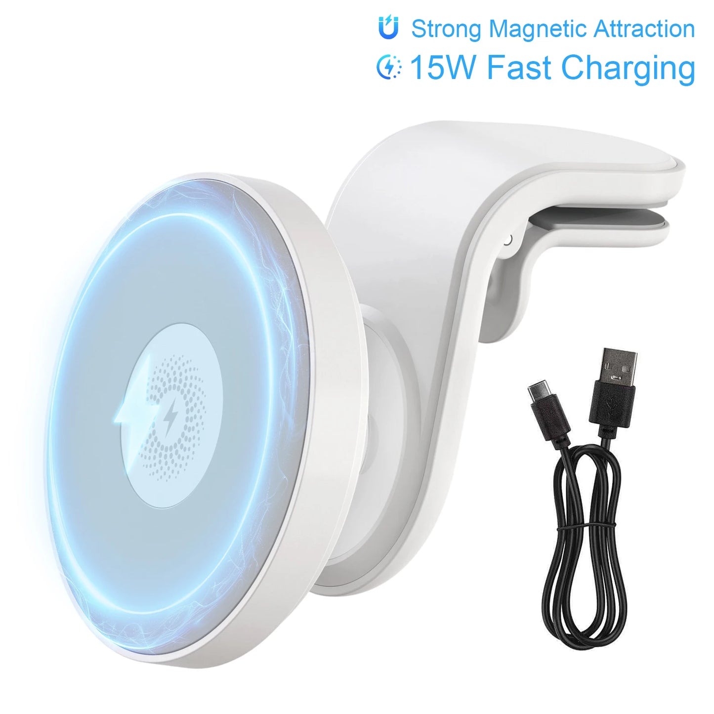 15W Magnetic Car Wireless Chargers Mount Fast Charging Station Dock 360° Adjustable For IPhone17/16/15/14/13 All Android Phones