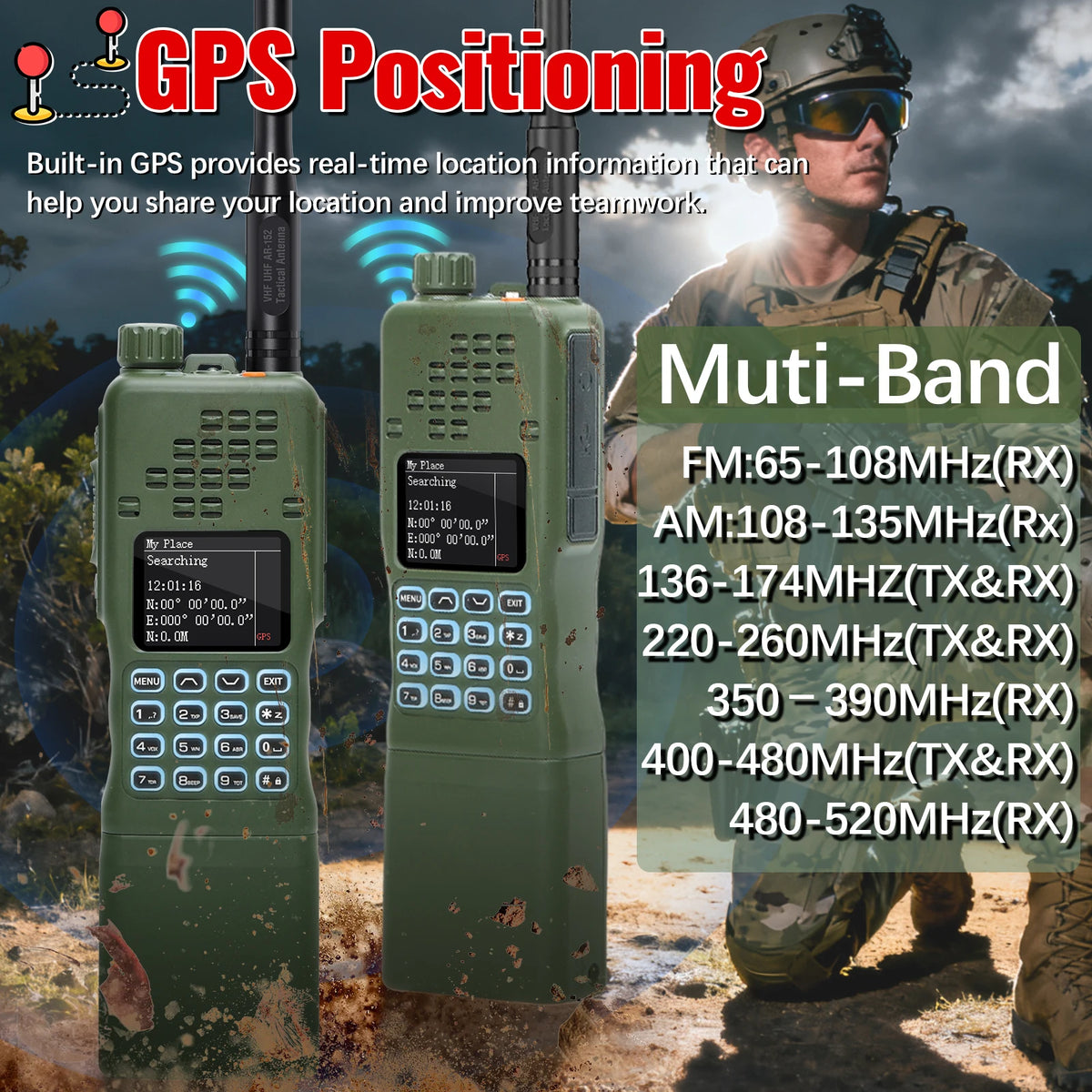 Baofeng AR 152 PRO GPS Ham Radio High Powerful CS Tactical Game Walkie Talkie Long Range Upgraded AR-152 Portable Two Way Radio