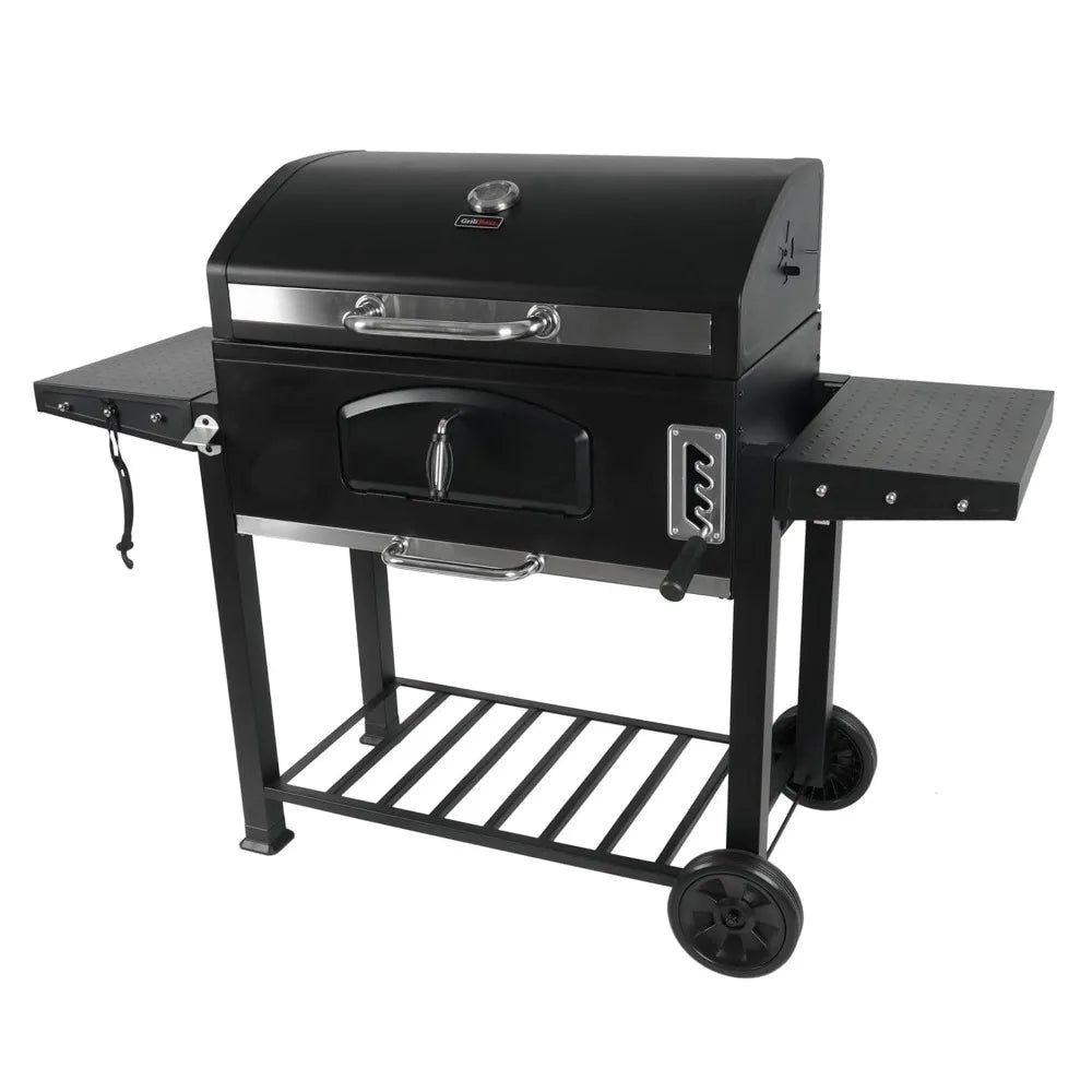 Grill Boss Charcoal Grill with Large 32-Inch Cooking Area - Includes Warming Rack, Side Shelves, Bottom Storage and, Customized