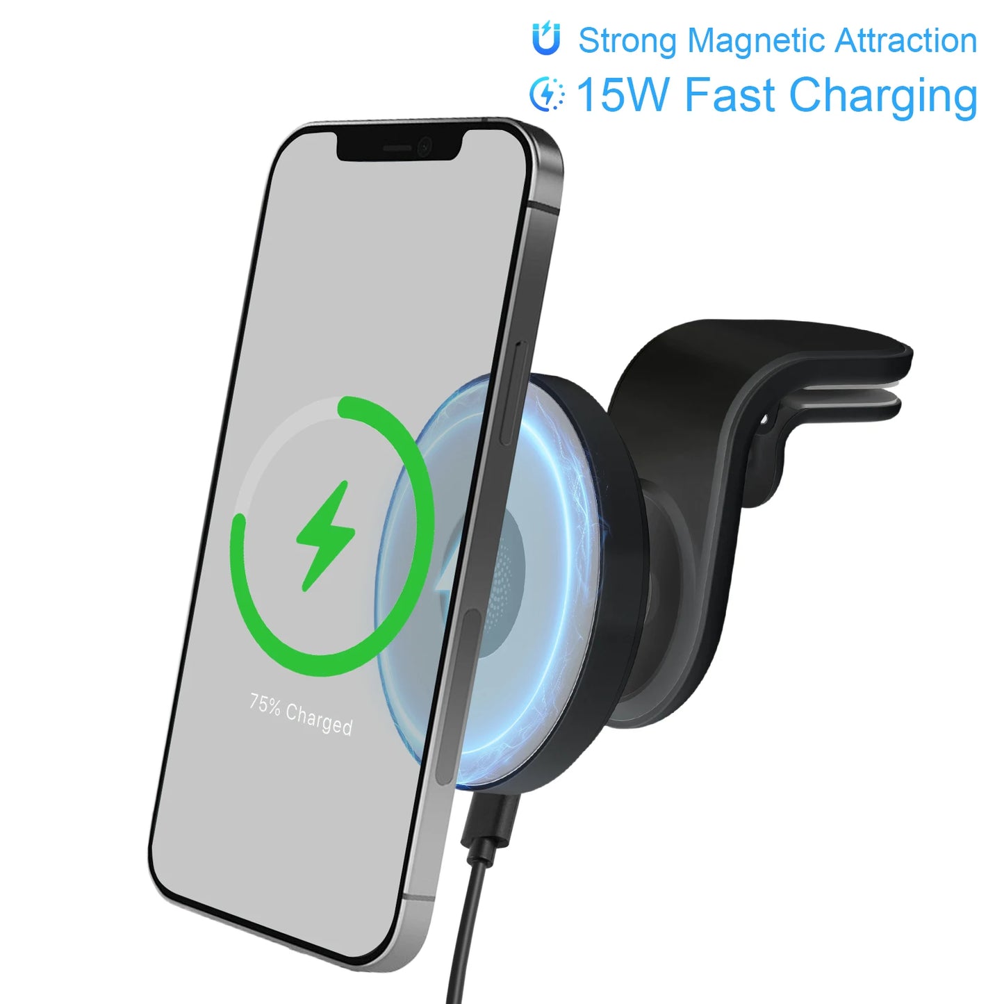 15W Magnetic Car Wireless Chargers Mount Fast Charging Station Dock 360° Adjustable For IPhone17/16/15/14/13 All Android Phones