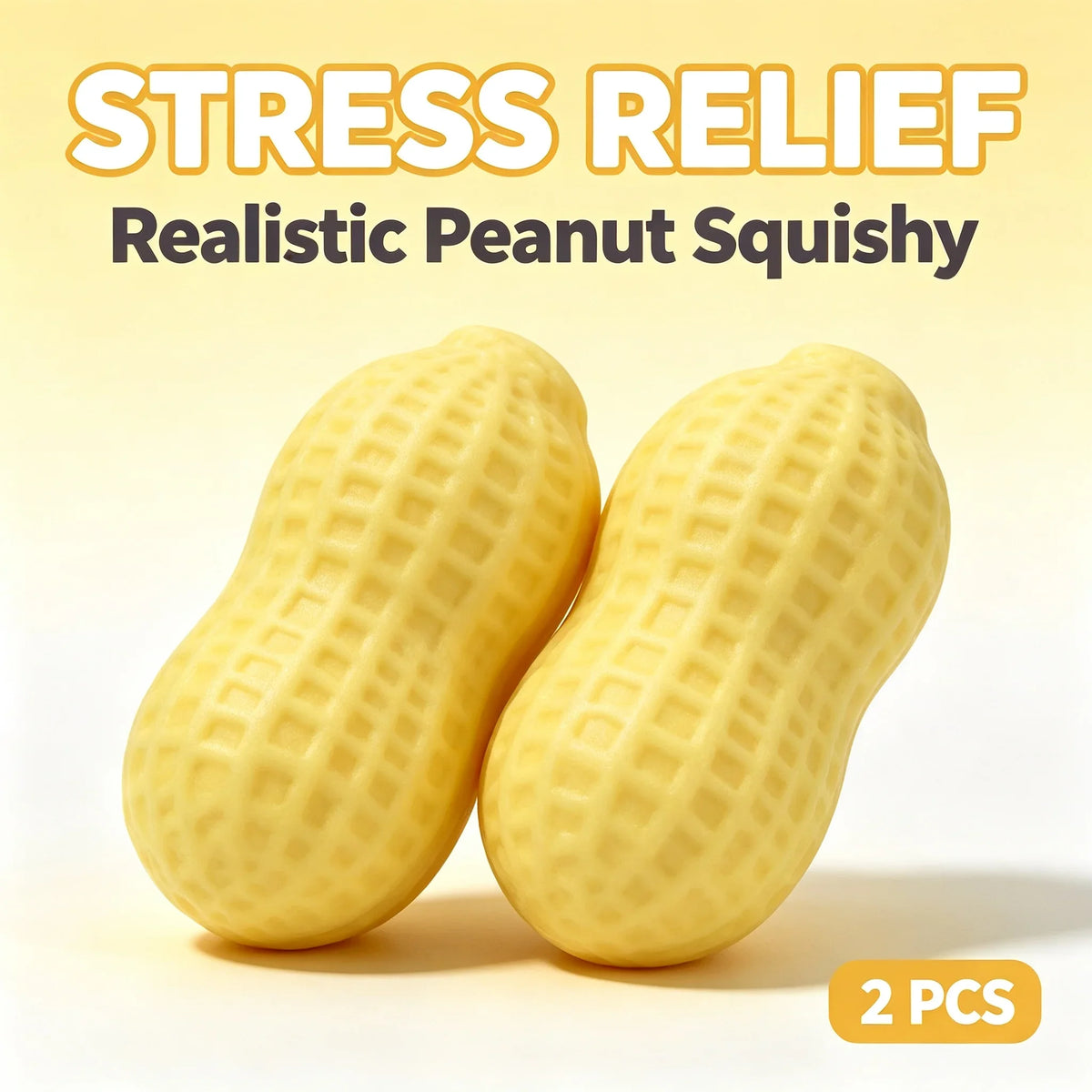 Peanut Stress Ball Crunchy Squeeze Ball Squishy Toy, Buttery-Soft Feel Fidget Toy ASMR Sensory Anti Stress Toys For Adults, Birt