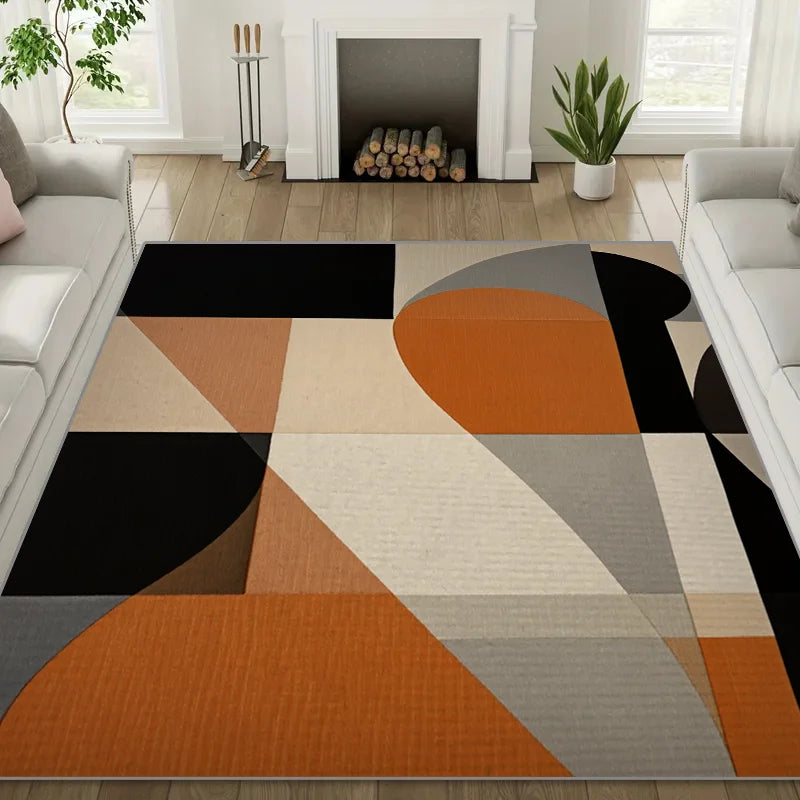 Modern Minimalist Abstract Geometric Large Area Sofa Carpet Home Anti-Slip Mat Easy Cleaning And Maintenance Living Room Rug