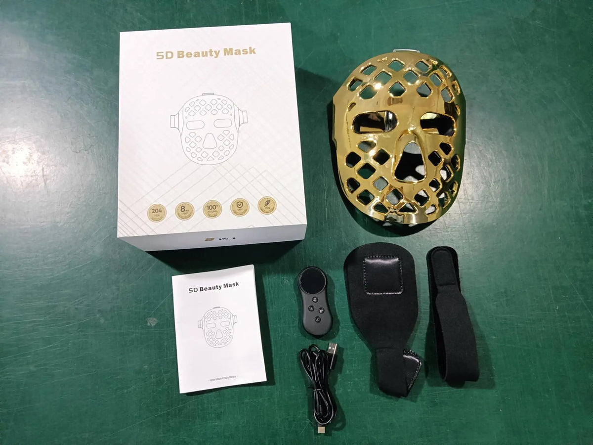 5D Red Light Therapy 8 Colors Portable LED Mask Face Photon Infrared Therapy Mask for Skin Rejuvenation Anti-Aging Wrinkles