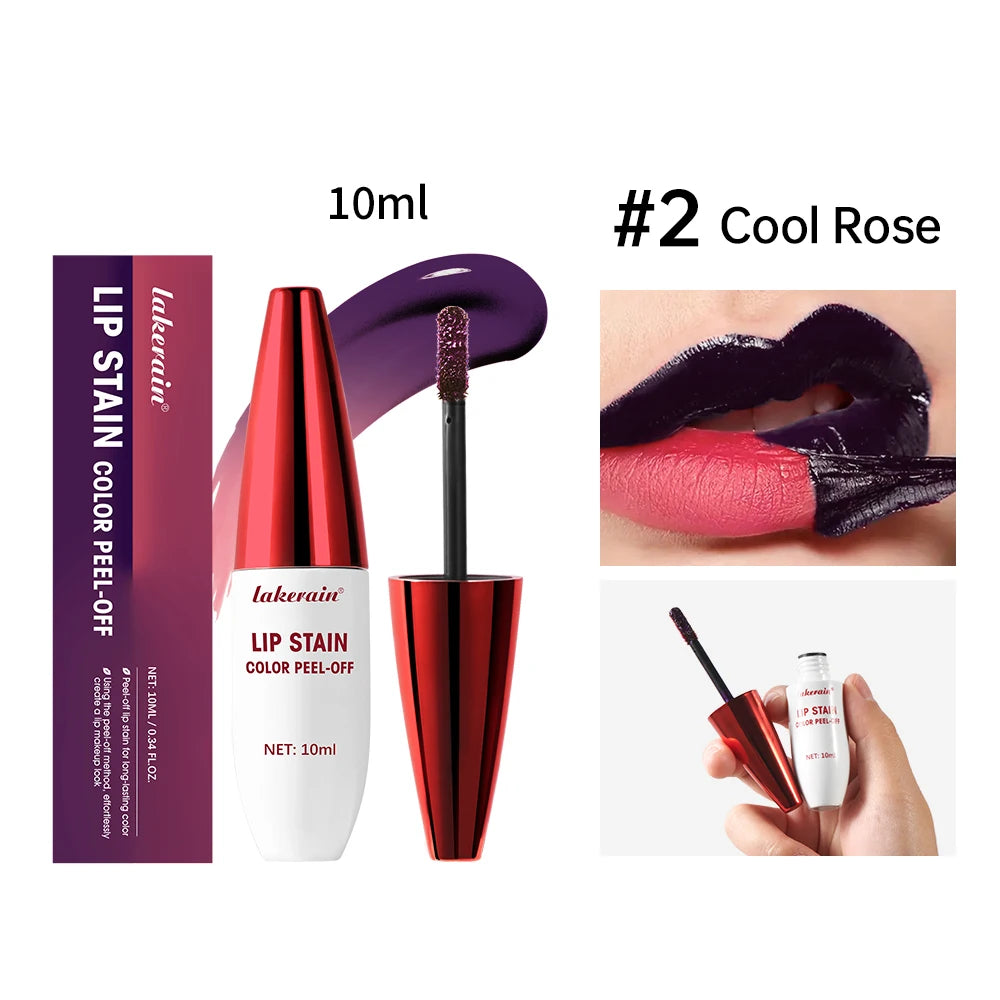 Peel Off Lip Stain Tattoo Tint Long Lasting Waterproof Smudge Transfer Proof Rich Pigment Natural Vivid Lip Color Lightweight Daily Lip Makeup Cosmetic