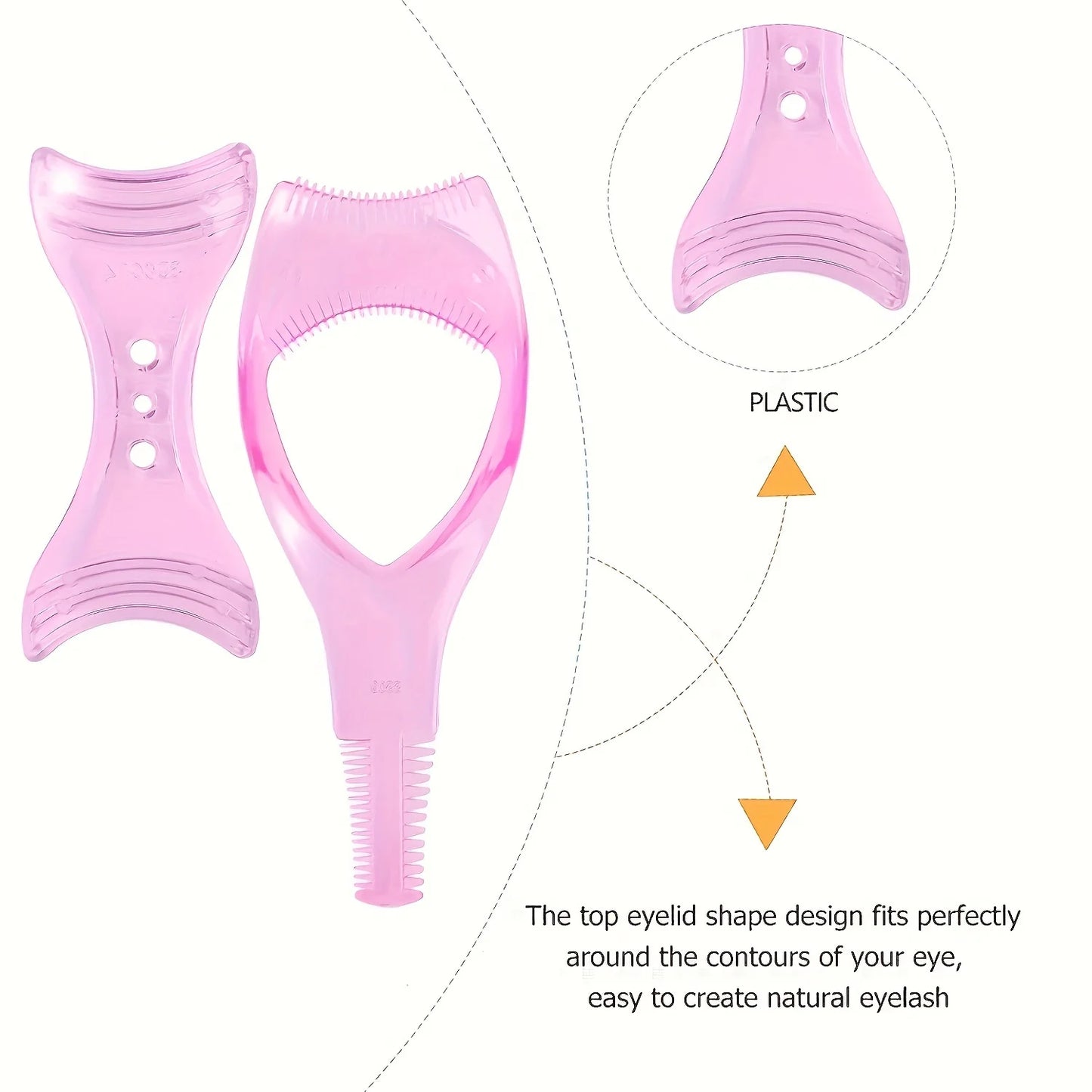 1pc 3D Triple Function Eyelash Assistant Tool, Mascara Applicator Guide, Eyeliner Assistant, -Clumping Eyelash Separator 2042