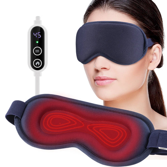 3 Levels Hot Compress Eye Mask Electric Heated Eye Massager for Relieve Eye Strain Dark Circles Sleeping Mask Eyeshades