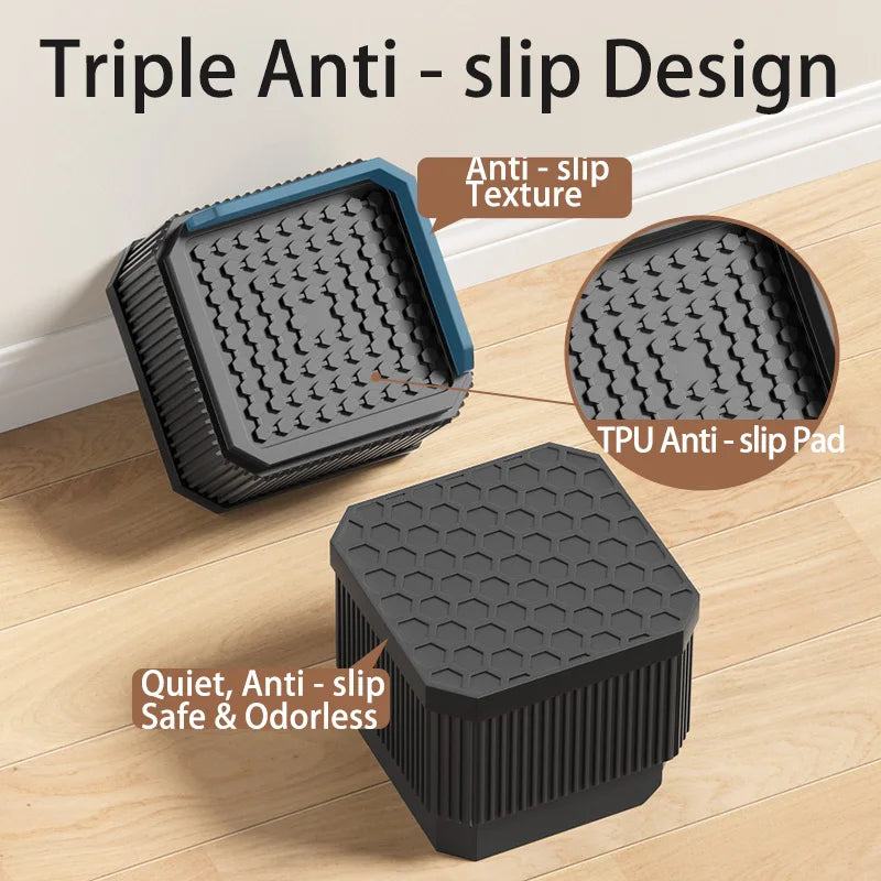 Furniture Elevation Pads for Bed Feet: Stackable Heavy-Duty Support Risers, Bed Leg/Bed Base Raising Blocks