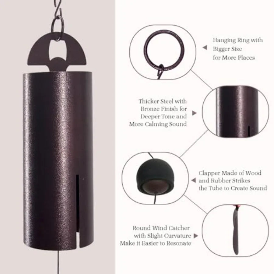 Wind Chimes for Outside Deep Tone Heroic Windbell Deep Resonance Serenity Bell Outdoor Decor for Patio, Yard, Porch, Garden