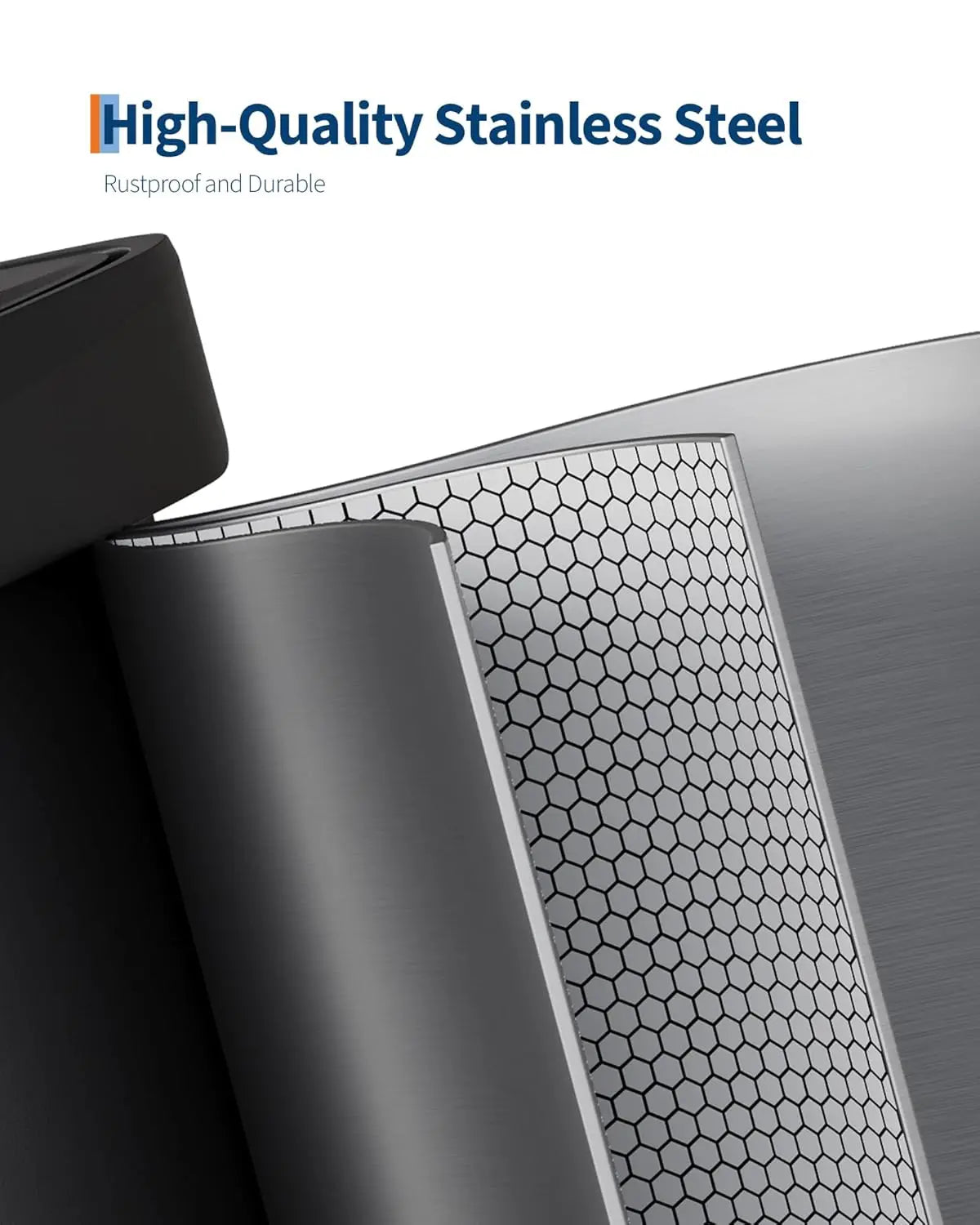 13 gal / 50 L Stainless Steel Trash Can with Lid, Large Garbage Can for Kitchen, Rustproof Step-on Kitchen Metal, Customized
