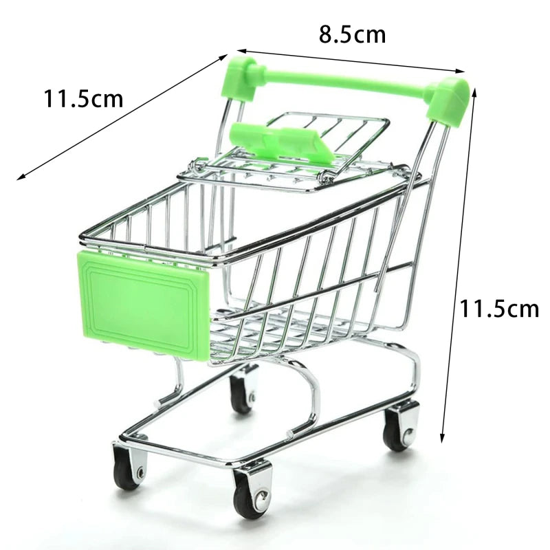Mini Supermarket Shopping Cart Desktop Model Children's Toy Home Decoration Miniature Model