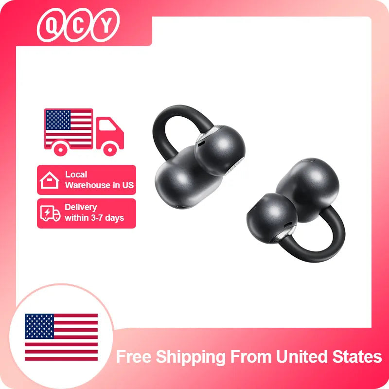 QCY CT06 Clip On Earbuds Crossky C50 Open Ear Wireless Bluetooth 6.0 Headphones with 4 Mic 35H Earbuds Comfortable for Running