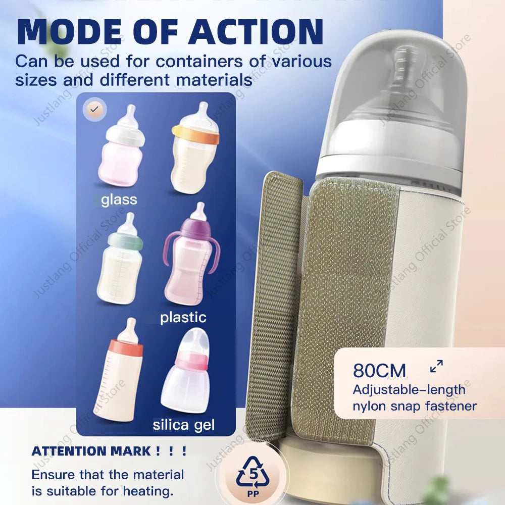 JUSTLANG 10000mAh Baby Bottle Warmer 5 Heat Level Multifunction Breast Milk Warmer Accurate Temperature Control Baby Bottle Heat