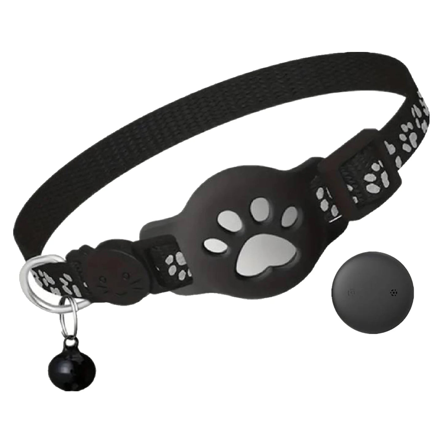 Electronic Pet Locator for iOS & Android Waterproof Pet Tracker with Bell Kitten Collar for Pets Cat Anti-Lost Device