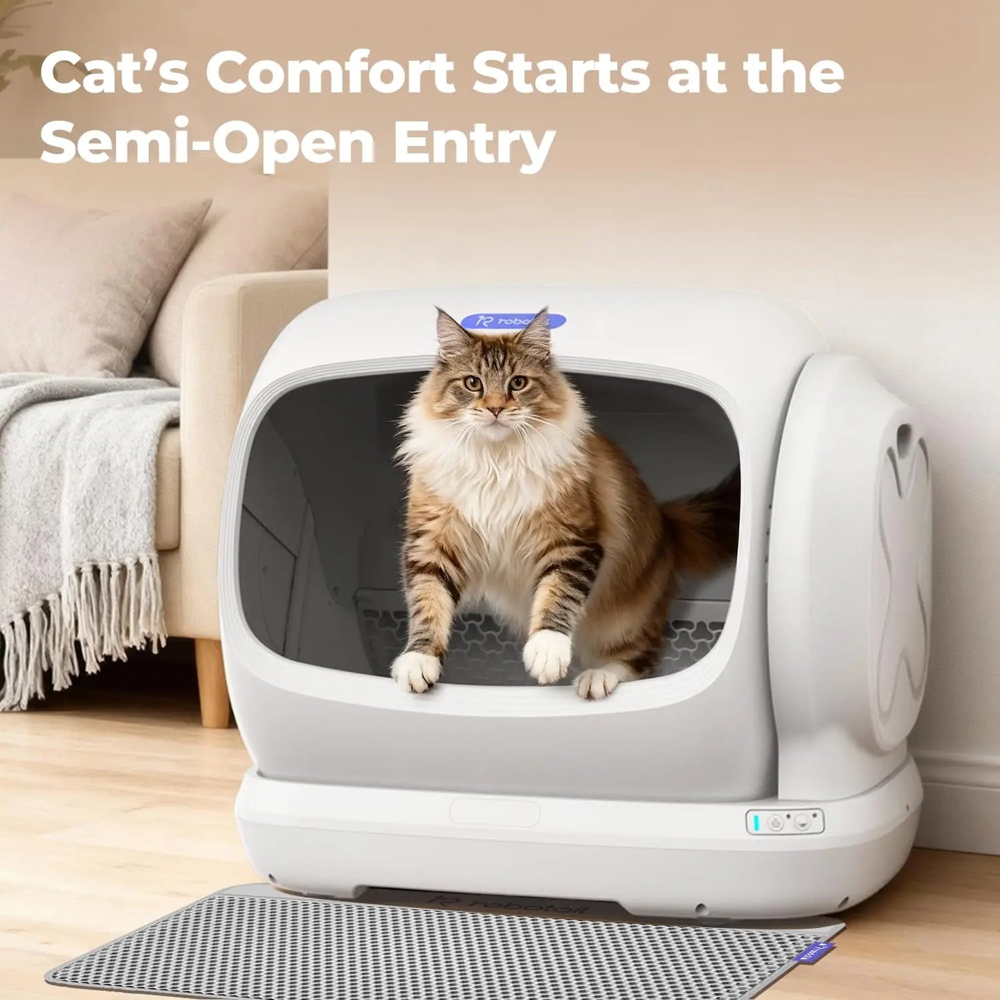 106L Self Cleaning Cat Litter Box, App Control, Safety Sensor, Low Entry & Odor Defense for Multi Cat, Custom