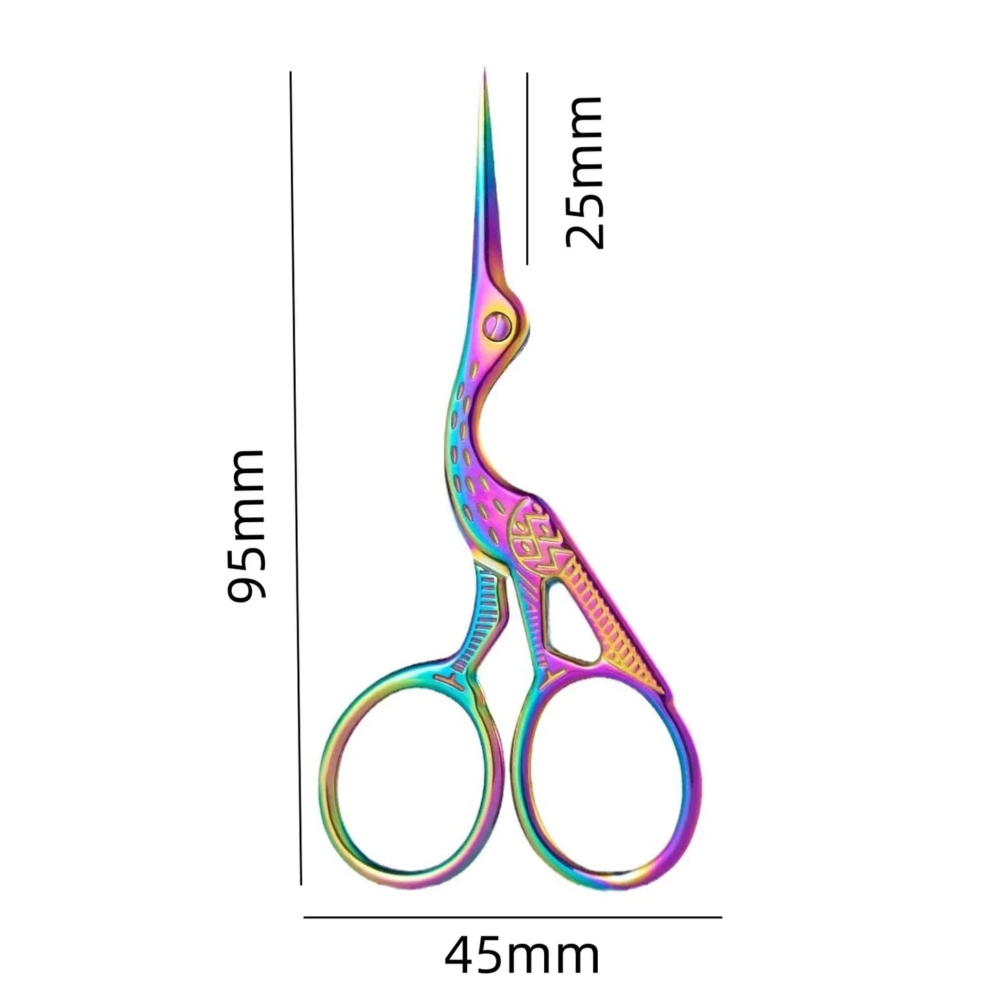1pc Retro Crane Shaped Eyebrow Trimmer Scissors Nose Hair Vintage Facial Makeup Scissors Stainless Steel Nail Manicure Tools