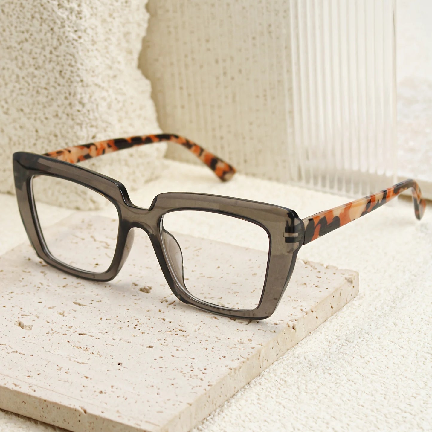 8 pairs of stylish rectangular reading glasses, vintage print contrasting design, high-quality spring hinges, women's Christmas gifts