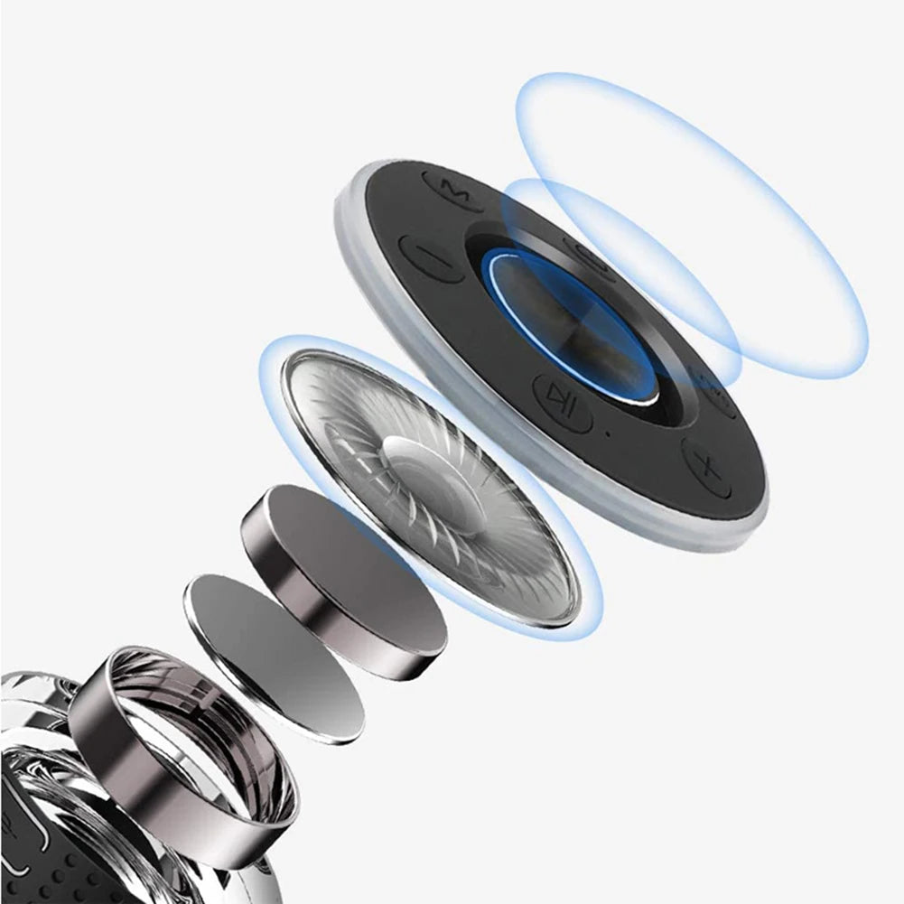 Waterproof Mini Speaker Hands-Free Call/FM Radio Bluetooth-Compatible 5.2 Stereo Subwoofer Built-in Mic for Bathroom Sing-Along