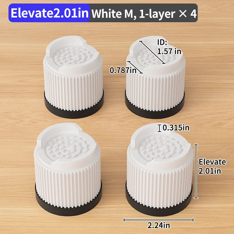 Furniture Elevation Pads for Bed Feet: Stackable Heavy-Duty Support Risers, Bed Leg/Bed Base Raising Blocks