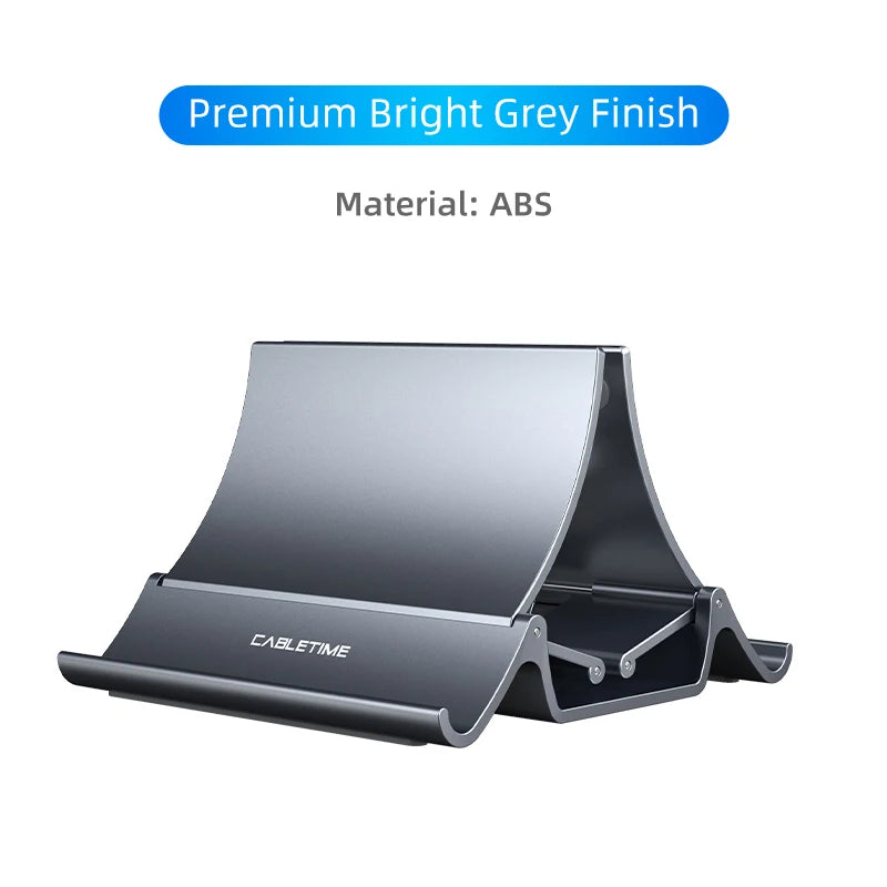 CABLETIME 3 IN 1 Vertical Laptop Stand Automatic Shrinkage Sillca Gel Anti Shaking for Laptop Tablet iPad Pro