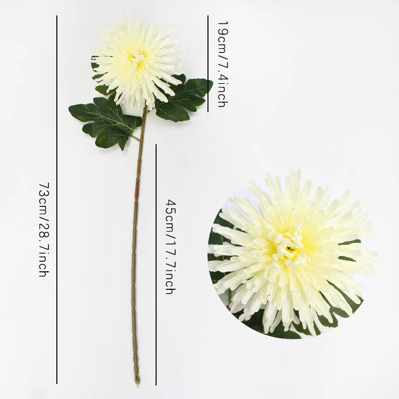 73cm Single Branch Dragon Claw Chrysanthemum Artificial Silk Flowers Home Interior Decor Wedding Floral Arrangement Materials