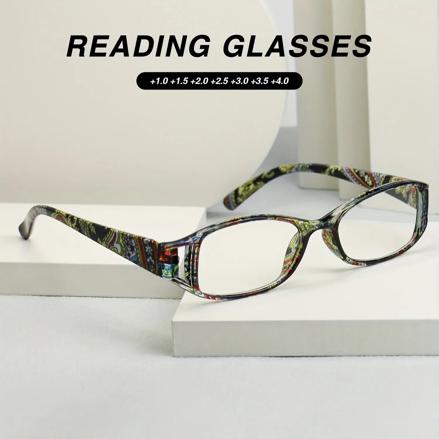 9-Pack Fashion Floral Glasses With Classic Color Square Frame Hollow Design, Unisex Glasses Comfortable Wide Temple Trendy Multi-Pack Glasses