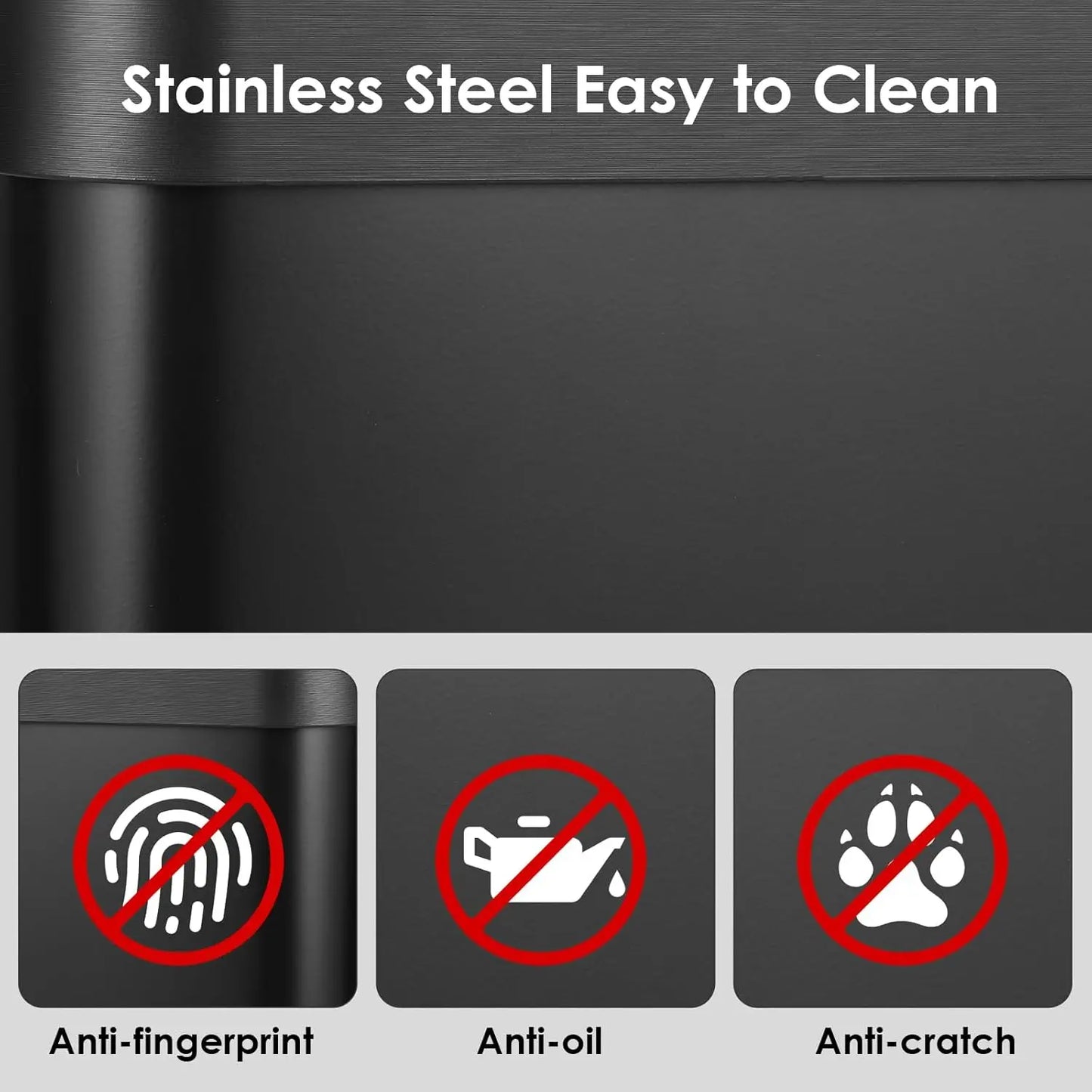 Automatic Trash Can,Sensor Motion Stainless Steel Garbage Bin, Touchless Smart Waste Bin, W/Stay-Open, Soft Close, Customized