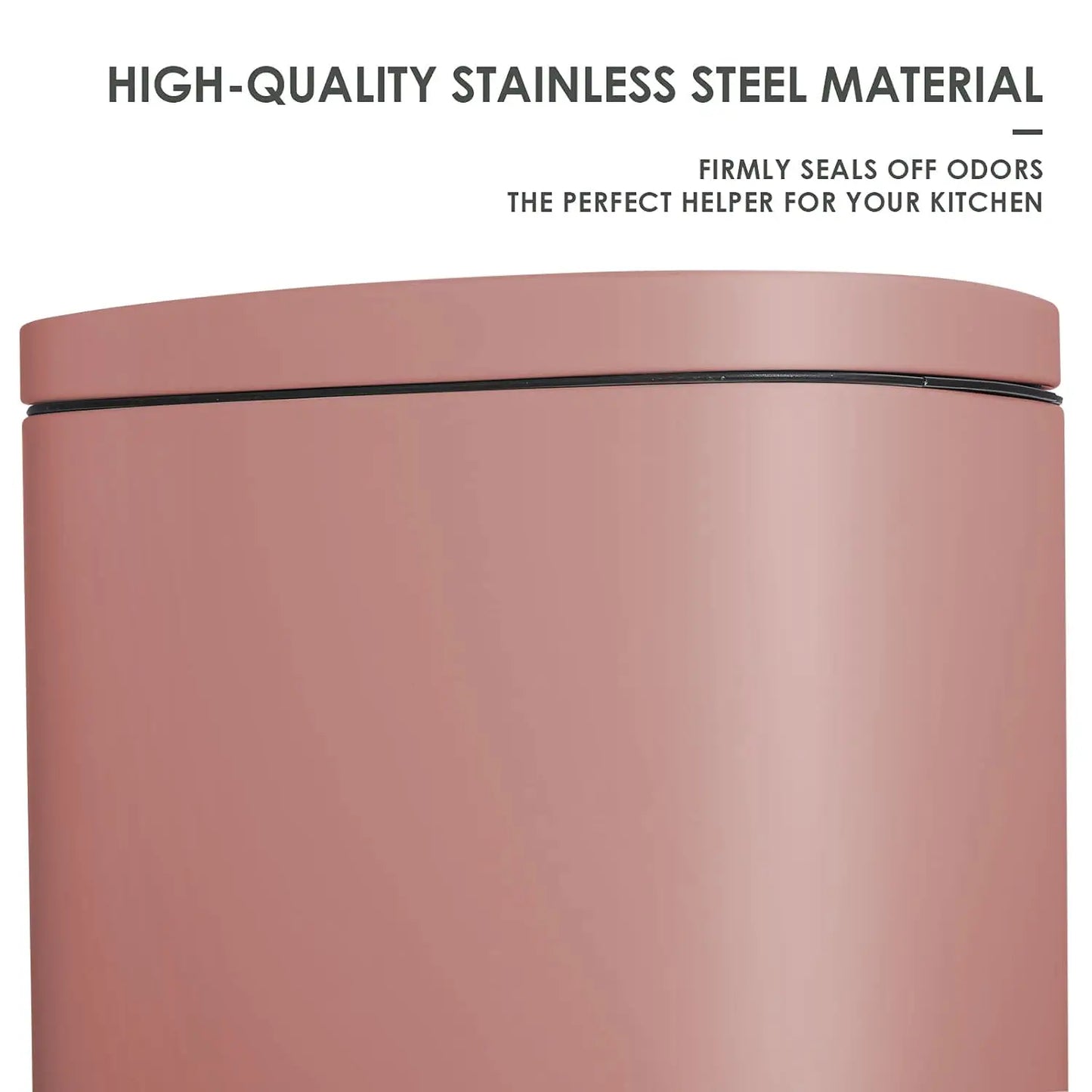 Trash Can, Stainless Steel Kitchen Garbage Can, Step Waste Bin with Hinged Lid and Removable Inner Bucket,, Customized